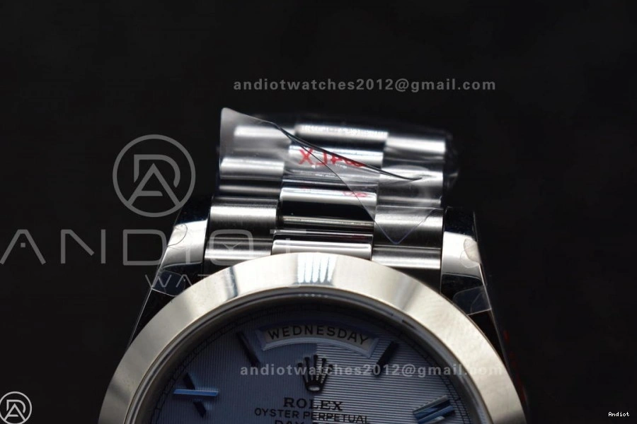 Roman Blue On 904L V4 Dial Tungsten Markers GMF 40 DayDate Steel Bracelet President A3255 Weighted 0212